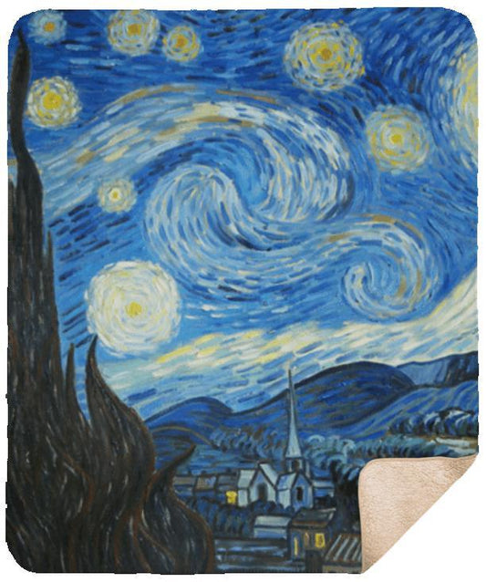 Starry Night Sherpa Blanket - 50x60