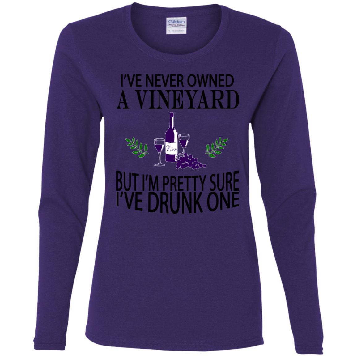 Drunk a Vineyard Ladies' Cotton LS T-Shirt