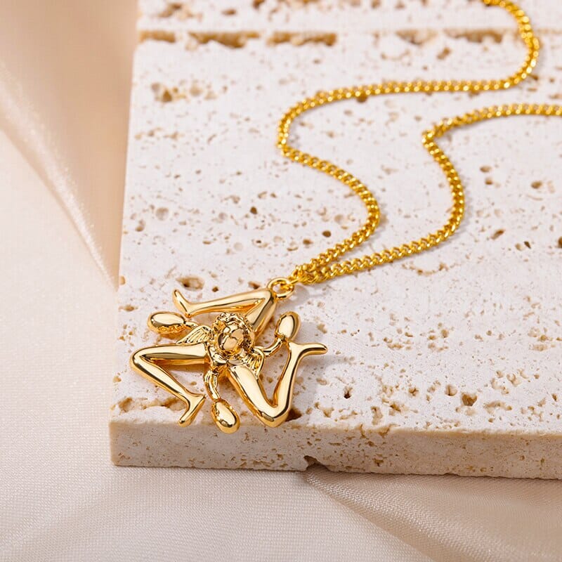 Sicilian Trinacria 18K Gold Plated Necklace