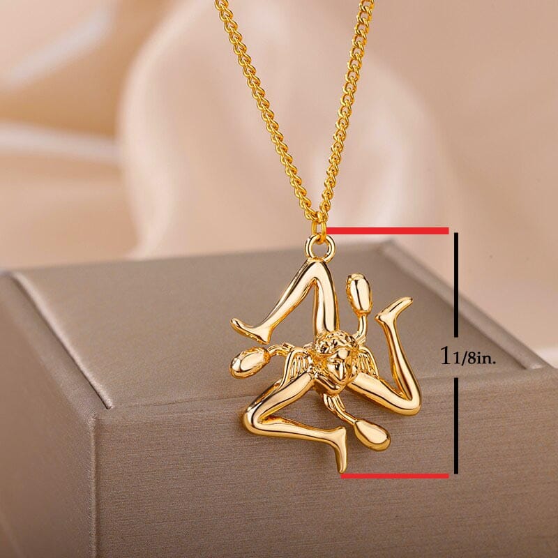 Sicilian Trinacria 18K Gold Plated Necklace