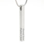 Solid Bar Custom Engraved (4 Sides) Necklace