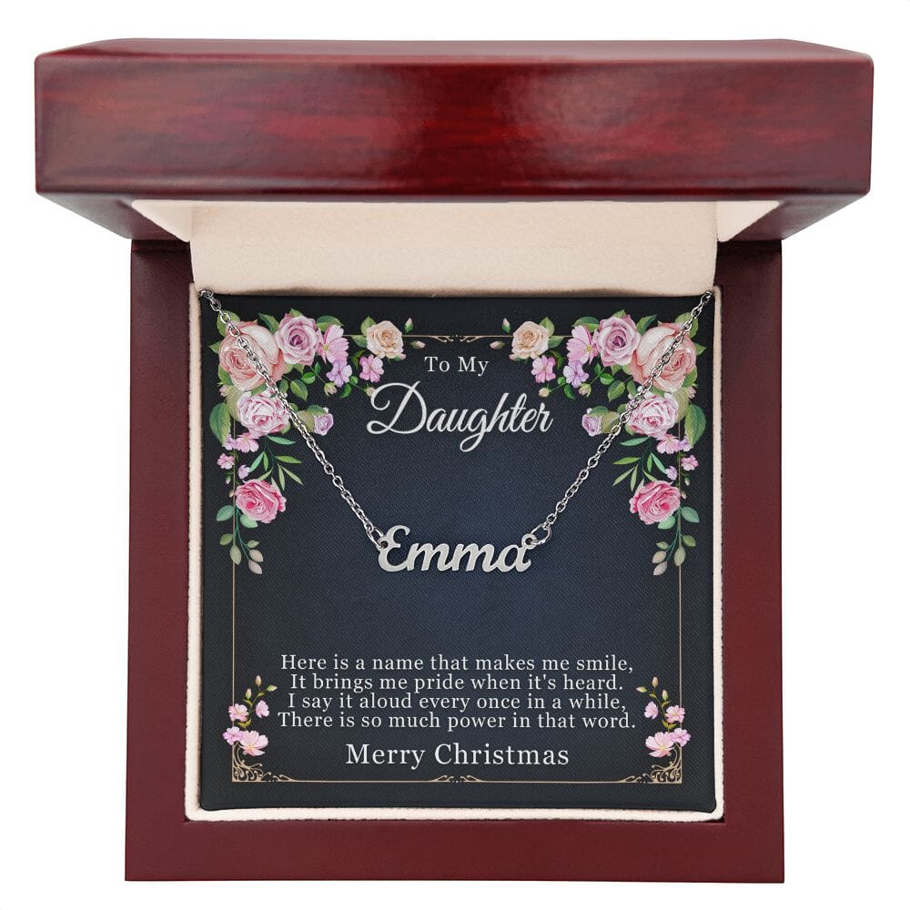 Custom Name Necklace For Daughter - Christmas