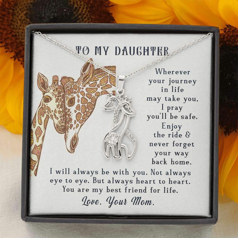 Love My Daughter Giraffe Necklace