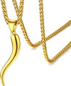 Italian Horn Necklace - 18k Gold Plated