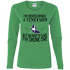 Drunk a Vineyard Ladies' Cotton LS T-Shirt