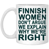 Finnish Women Don't Argue Mugs