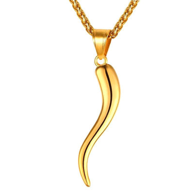 Italian Horn Necklace - 18k Gold Plated
