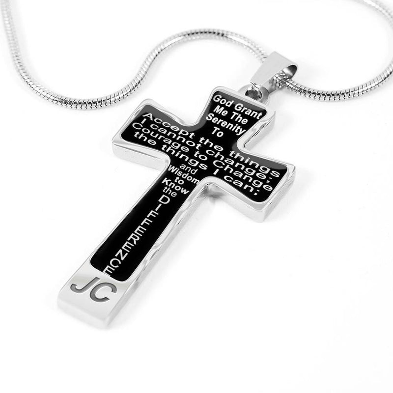 AA Necklace Serenity Cross - Custom Engrave