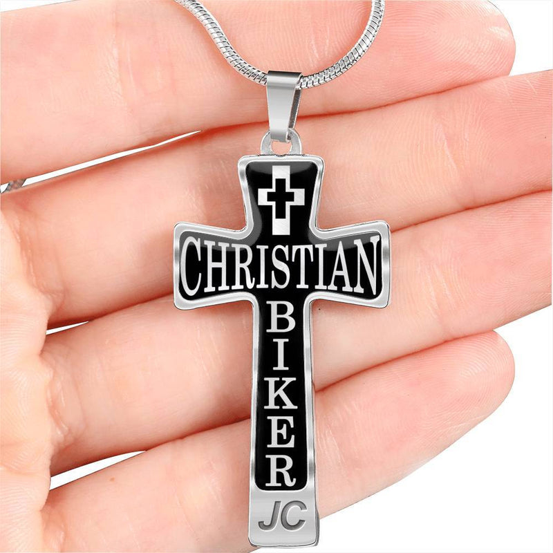 Christian Biker Cross - Custom Engrave