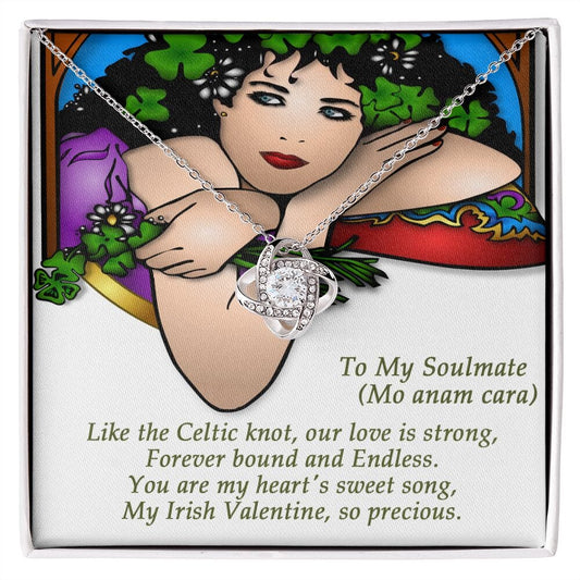 Irish Valentine Love Knot Necklace (gold or Silver)